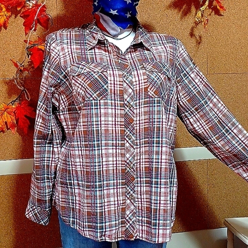 CATO BUTTON DOWN TOP SIZE 22W/24W